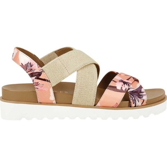 Aerosoles Kings Park Platform Strappy Sandal Nude/Natural Pink Floral Size 8.5 M - Picture 4 of 7